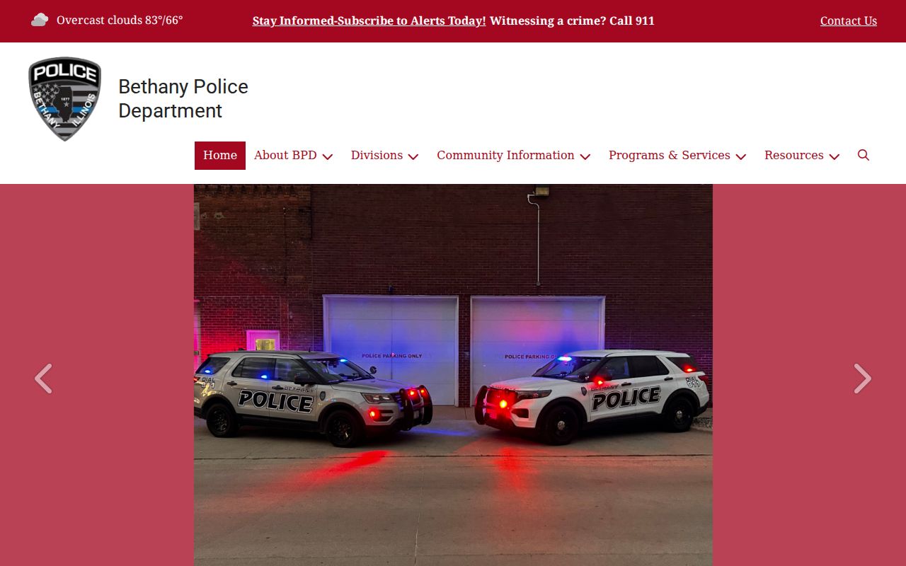 Official Bethany Police Department website