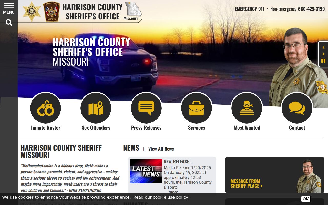 Official Harrison County Sheriff website and public resources